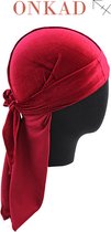 Onkad - Velvet Durag - Extra long straps - Bordeaux