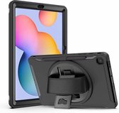 DrPhone IM1 - 360° Beschermende Galaxy Tab S6 Lite 10.4 2020 P610/P615 Cover + Volledige Valbestendige Case + Screenprotector – Zwart
