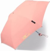 Happy Rain - Platte mini paraplu met UV bescherming - Handmatig - Roze - maat Onesize