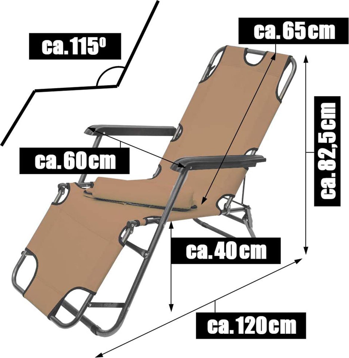 AMANKA Ligstoel opvouwbaar 155x60cm - lichte Ligbed Relaxstoel Tuinstoel Campingstoel Strandstoel AMANKA Ligstoel opvouwbaar 155x60cm - lichte Ligbed Relaxstoel Tuinstoel Campingstoel Strandstoel