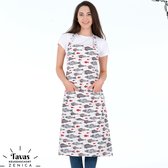 Tavas Zenica Tablier de cuisine Tablier de cuisine avec poches Tablier de cuisine femme Tablier de cuisine femme 65x95 cm Pêche, Rouge- Blauw