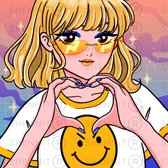Waifu e-girl sticker - suki sticker - cosplay sticker - anime girl sticker - 2 stuks 13cm