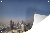 Muurdecoratie Sky view van Dubai met de opvallende Burj Khalifa - 180x120 cm - Tuinposter - Tuindoek - Buitenposter