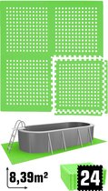 8.4 m² Poolmat - 24 EVA schuim matten 62x62 - outdoor poolpad - schuimrubber ondermatten set