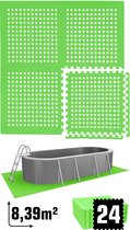 8.4 m² poolmat - 24 EVA schuim matten 62x62 - outdoor poolpad - pool ondermatten