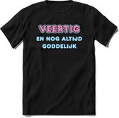 40 Jaar Goddelijk - Feest kado T-Shirt Heren / Dames - Licht Blauw / Licht Roze - Perfect Verjaardag Cadeau Shirt - grappige Spreuken, Zinnen en Teksten. Maat XXL