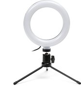 Platinet PMRL6 Ring lamp - Vlogging lichtring 6 inch - Inclusief Tripod - Zwart