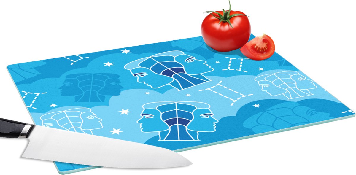 Glazen Snijplank - 39x28 - Zodiac - Tweeling - Design - Snijplanken Glas