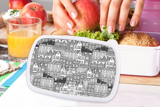 Bread Bin Wit - Lunch Box - Bread Box - Maison - Motifs - Londres - 18x12x6 cm - Adultes
