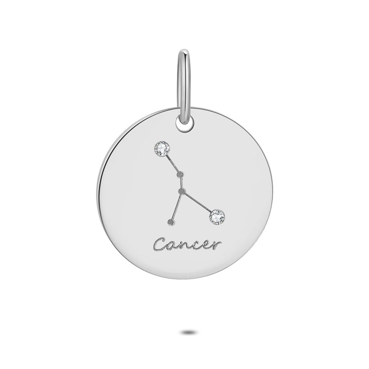 Twice As Nice Hanger in zilver, ronde met horoscoop, kreeft
