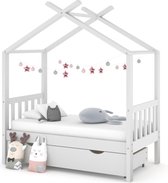 vidaXL Kinderbedframe met lade massief grenenhout 70x140 cm wit