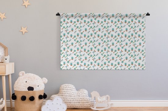 Tapisserie - Tapisserie - Ciseaux - Crayon - Motifs - 150x100 cm - Tapisserie