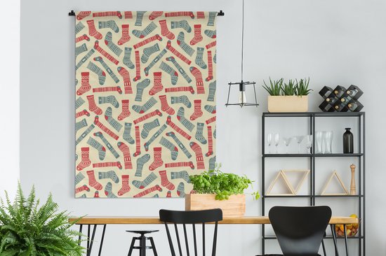 Tapisserie - Tapisserie - Noël - Chaussettes - Motifs - 150x200 cm - Tapisserie