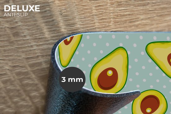 Set de table - Napperons en plastique - Avocat - Motifs - Pois - 45x30 cm - 6 pièces - Résistant à la chaleur - Antidérapant - Sous-couche - Amovible