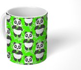 Mok - Koffiemok - Panda - Eten - Bamboe - Patronen - Mokken - 350 ML - Beker - Koffiemokken - Theemok