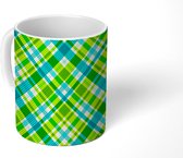 Mok - Koffiemok - Plaid - Patronen - Groen - Mokken - 350 ML - Beker - Koffiemokken - Theemok