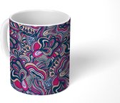 Mok - Koffiemok - Regenboog - Flora - Wave - Abstract - Design - Mokken - 350 ML - Beker - Koffiemokken - Theemok