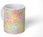Mok - Koffiemok - Koraal - Regenboog - Sterren - Zomer - Design - Mokken - 350 ML - Beker - Koffiemokken - Theemok