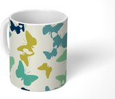 Mok - Koffiemok - Patronen - Vlinders - Lente - Mokken - 350 ML - Beker - Koffiemokken - Theemok