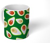 Mok - Koffiemok - Avocado - Patronen - Groente - Mokken - 350 ML - Beker - Koffiemokken - Theemok