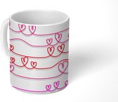 Mok - Koffiemok - Minimalisme - Valentijn - Roze - Mokken - 350 ML - Beker - Koffiemokken - Theemok