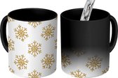 Magische Mok - Foto op Warmte Mokken - Koffiemok - Sneeuwvlok - Gold - Glitter - Kerstmis - Design - Magic Mok - Beker - 350 ML - Theemok