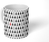 Mok - Koffiemok - Kerstboom - Design - Kerst - Zwart - Wit - Mokken - 350 ML - Beker - Koffiemokken - Theemok