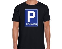 Pensioen P cadeau t-shirt zwart heren - Pensioen / VUT kado shirt L