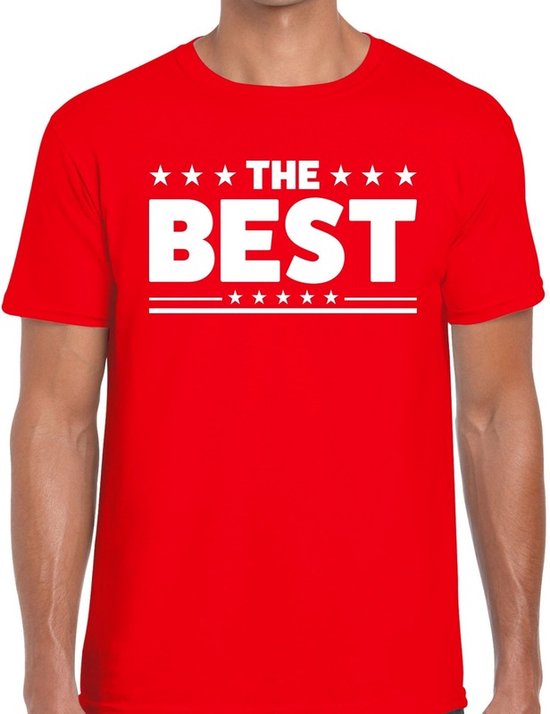 The Best print t-shirt - rood - voor heren - feestkleding - De beste - superman - katoen - foute party - carnaval M