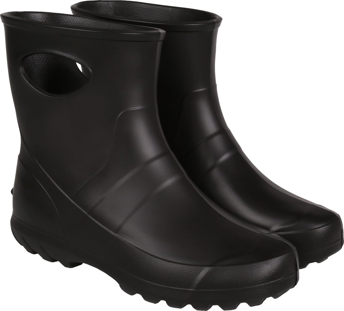 Zwarte rubberen dameslaarzen, compleet met tuinhandschoenen / 37