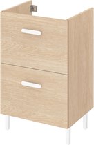 SENSEA - Onderaanrecht - 2 lades - B.50 x H.79.5 x D.40 cm - Hout - Natuurlijk eiken afwerking