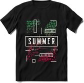 Summer Time | TSK Studio Zomer Kleding  T-Shirt | Groen - Roze | Heren / Dames | Perfect Strand Shirt Verjaardag Cadeau Maat S