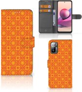 Wallet Book Case Xiaomi Redmi Note 10/10T 5G | Poco M3 Pro Telefoonhoesje Batik Orange