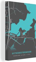 Canvas Schilderij Uitgeestermeer - Stadskaart - Plattegrond - Nederland - Kaart - 20x30 cm - Wanddecoratie