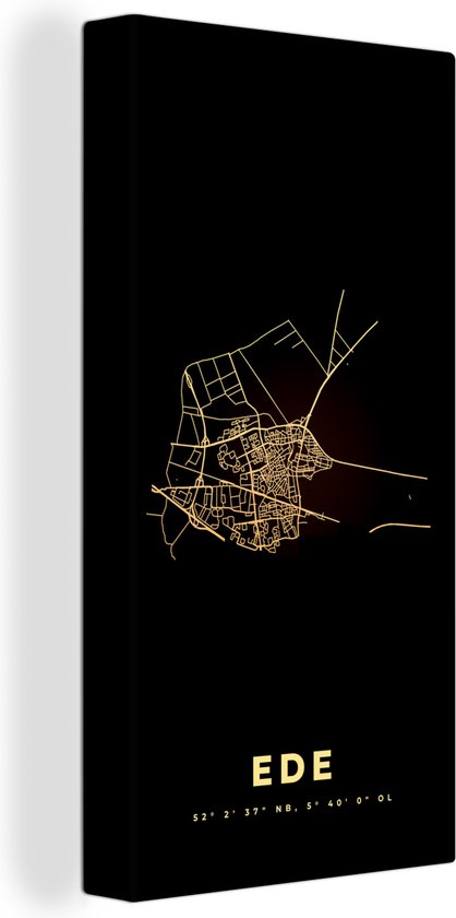 Peinture sur toile Nederland - Ede - Carte - Plan - Plan de la ville - 80x160 cm - Décoration murale