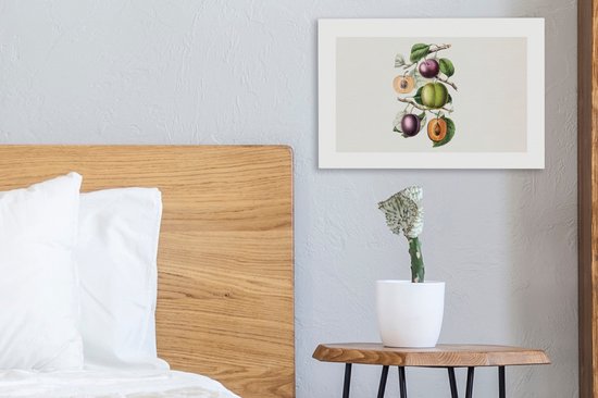 Peinture sur toile Nourriture - Fruits - Pêche - 30x20 cm - Décoration murale