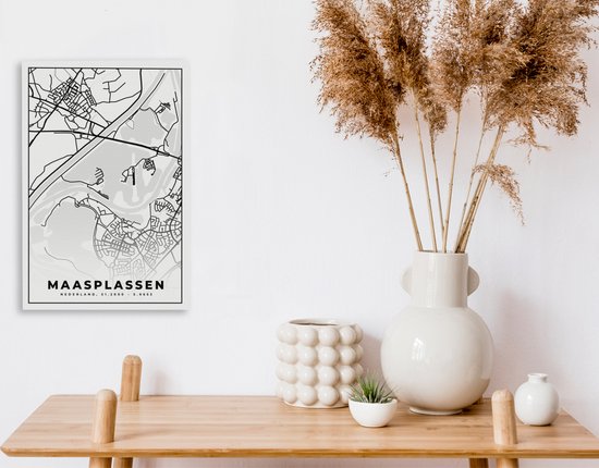 Tableau sur Toile Plan d'Etage - Carte - Plan de Ville - Maasplassen - 20x30 cm - Décoration murale
