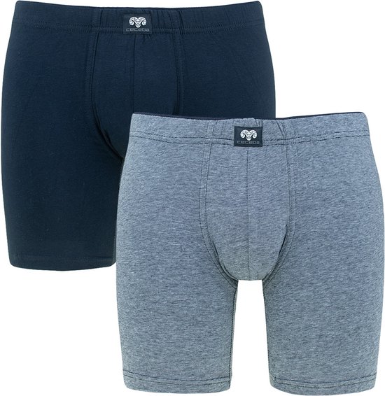 CECEBA Ohio - 2-pack Heren cyclist boxer - extra lange pijpen - Blauw