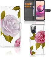 Wallet Book Case Xiaomi Redmi Note 10/10T 5G | Poco M3 Pro Telefoon Hoesje Cadeau voor haar Roses