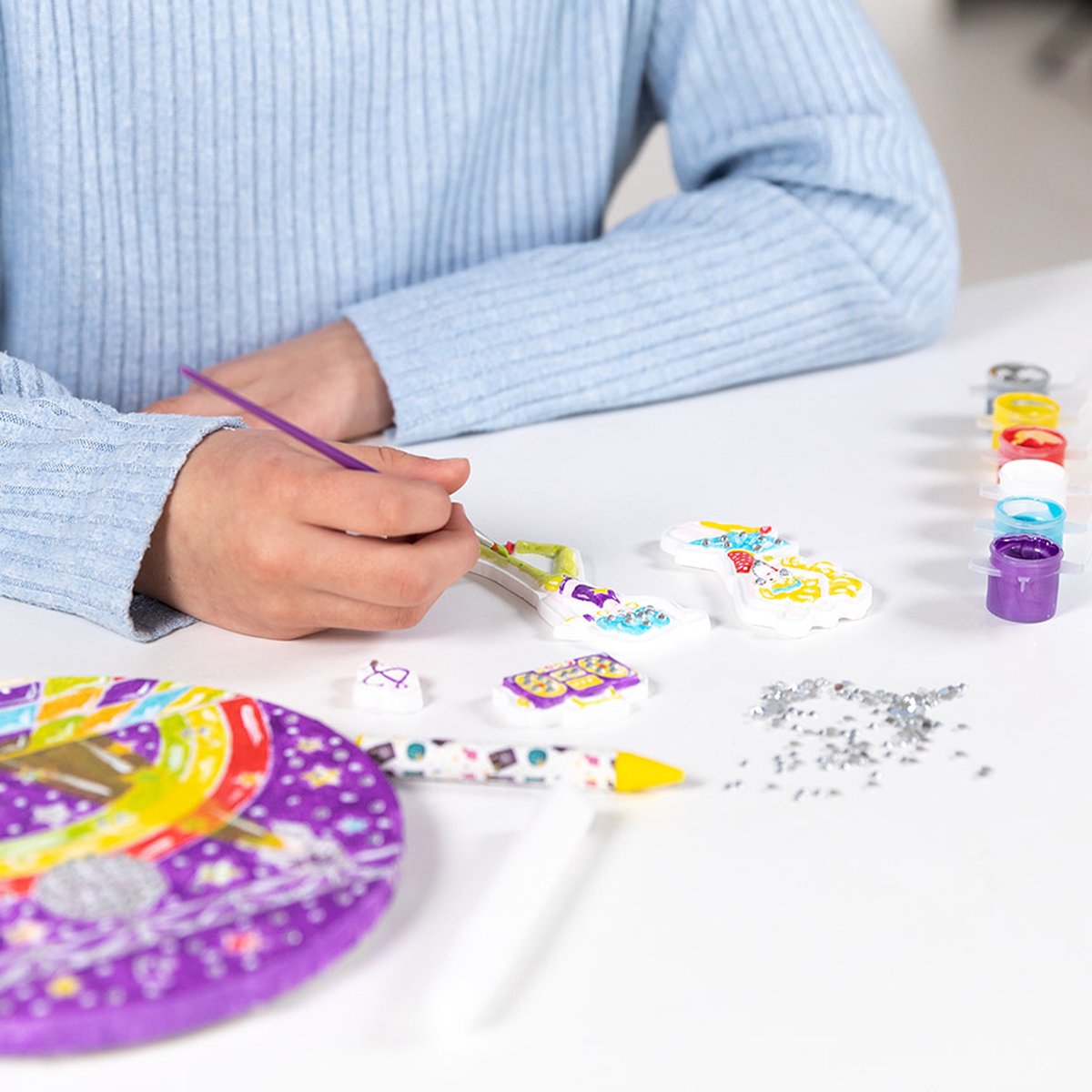 Totum knutselkoffer Disco dans canvas schilderijtje maken - speelgoed meisjes - knutselen met gips home deco — afbeelding 11