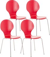Clp Diego - Lot de 4 chaises empilables - Rouge