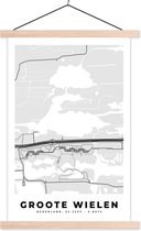 Porte-affiche avec affiche - Affiche scolaire - Cartes - Nederland - Groote Roues - Carte - Plan de la ville - 40x60 cm - lattes vierges