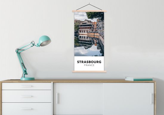 Porte-affiche avec affiche - Affiche scolaire - France - Water - Maison - 60x120 cm - Lattes vierges