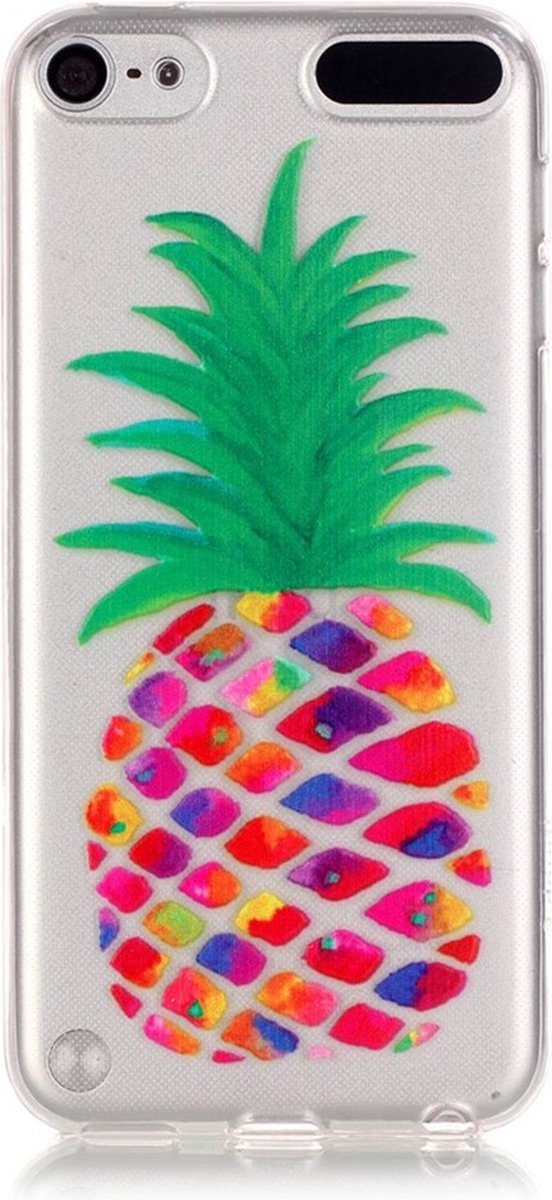 Peachy Doorzichtig ananas hoesje iPod Touch 5 6 7 Silicone pineapple case Kleurrijk - Peachy