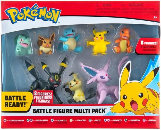 Pokémon Figuren - Battle Ready W6 - Set van 8 Speelfiguur - Merkloos