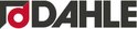 Dahle logo: zwart met rode cirkel.