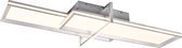 LED Plafondlamp - Iona Carlos - 34W - Warm Wit 3000K - Dimbaar - Vierkant - Geborsteld Zilver - Aluminium