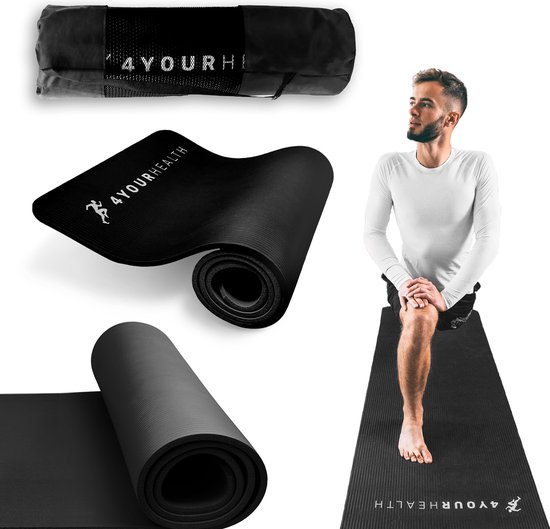 historisch bedriegen Romanschrijver 4YourHealth - Fitness Mat Zwart - Met Draagtas - Anti Slip Yoga Mat - Yoga  mat extra... | bol.com