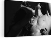 Artaza Canvas Schilderij Naakte Vrouw met Man - Liefde Koppel - Zwart Wit - 90x60 - Foto Op Canvas - Canvas Print - Muurdecoratie