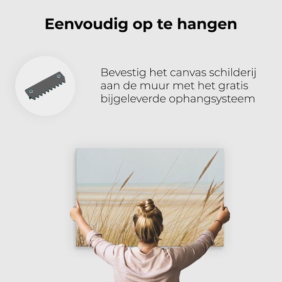 Artaza Toile Peinture Plage et Mer avec Végétation - 90x60 - Photo sur Toile - Impression sur Toile